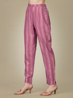 Jyoti Fashion Women's Purple Rayon Embroidered Kurta Pant Set | Grocsy