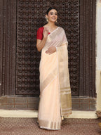 Shree Shyam Fashion Peach Cotton Saree | Grocsy