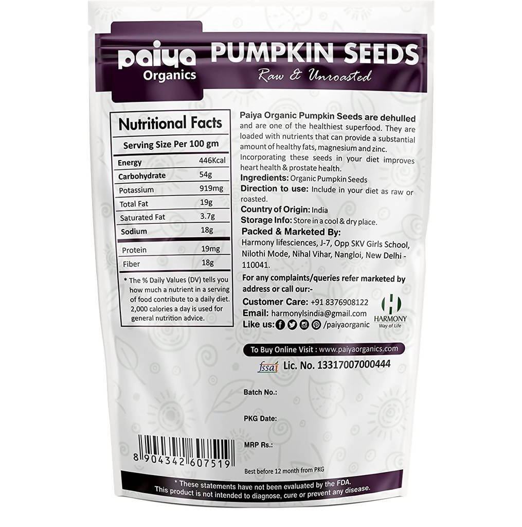 Paiya Organics Pumpkin Seeds | Grocsy