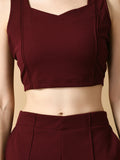 Myshka Women's Magenta Solid Party Top | Grocsy