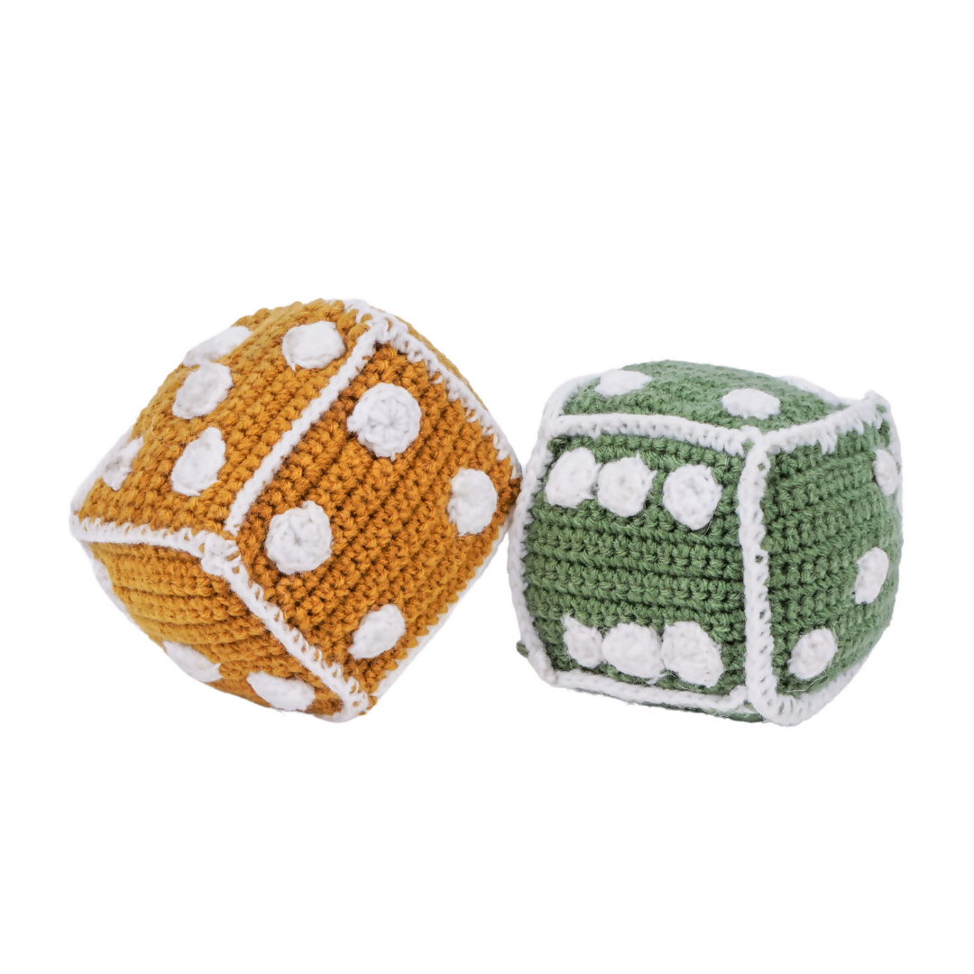 Nesta Toys Handmade Crochet Dice (7cm), Math Learning Toy, Educational Toy for Babies & Kids | Grocsy