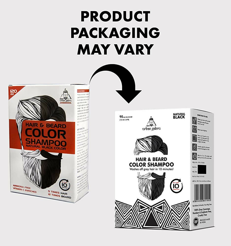 Urbangabru Hair & Beard Color Shampoo - Natural Black | Grocsy