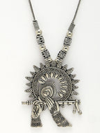 NVR Women's Silver-Toned German Silver Oxidised Pendant with Chain | Grocsy