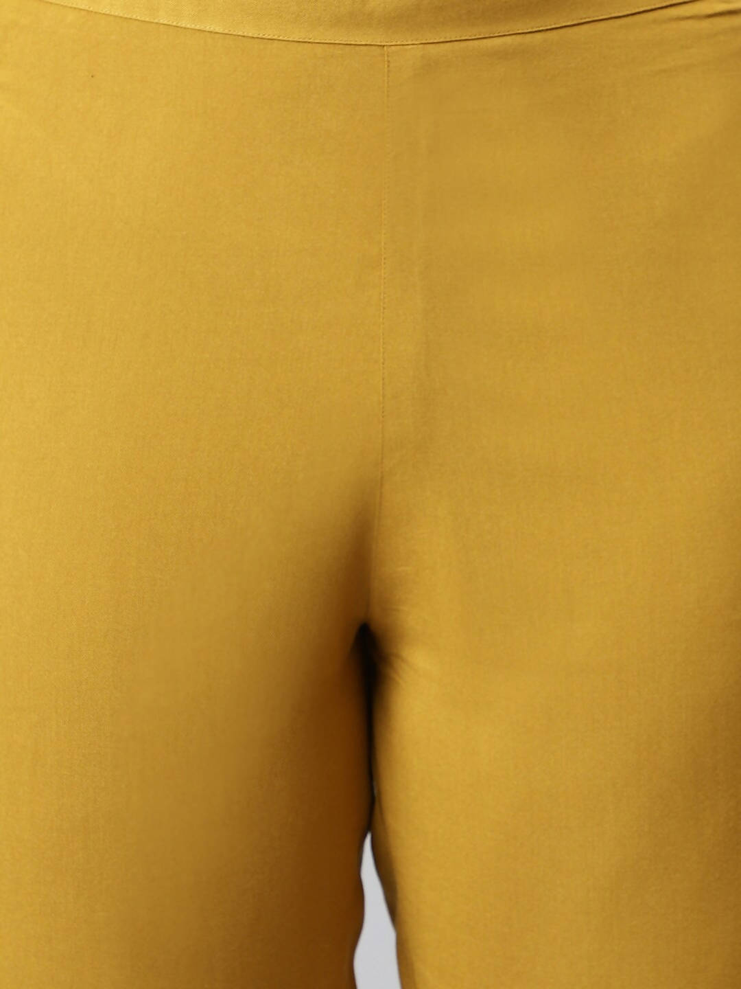 Janasya Women Mustard Yellow Regular Gotta Patti Kurta with Trousers & With Dupatta | Grocsy