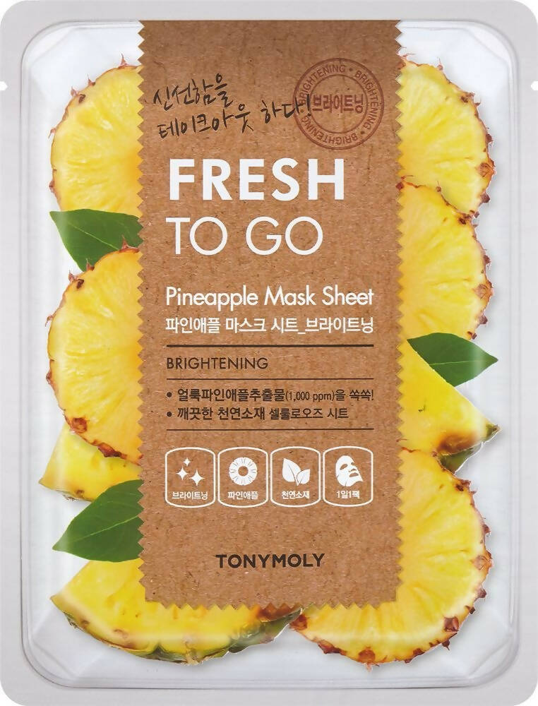 Tonymoly Fresh To Go Pineapple Mask Brightening - Korean Skincare | Grocsy