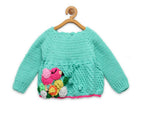 Chutput Kids Green Coloured Solid Pullover Sweater | Grocsy