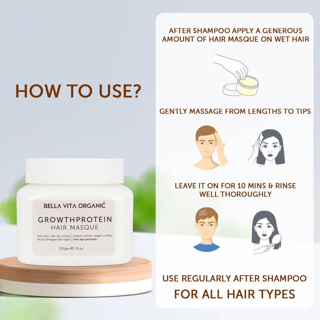 Bella Vita Organic Growth Protein Hair Masque | Grocsy