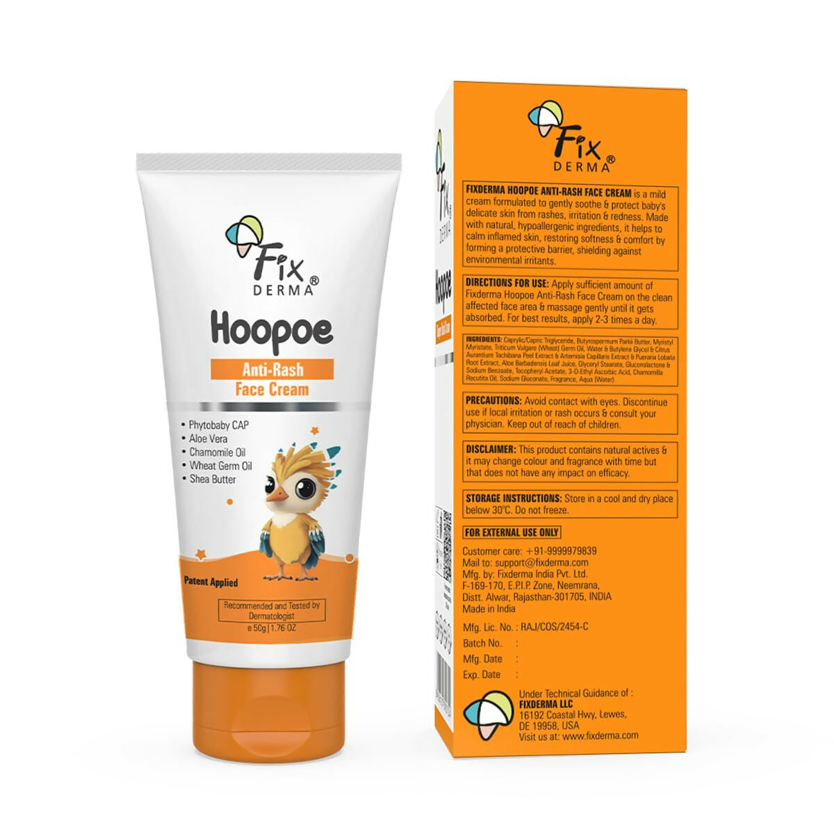 Fixderma Hoopoe Baby Anti-Rash Face Cream | Grocsy