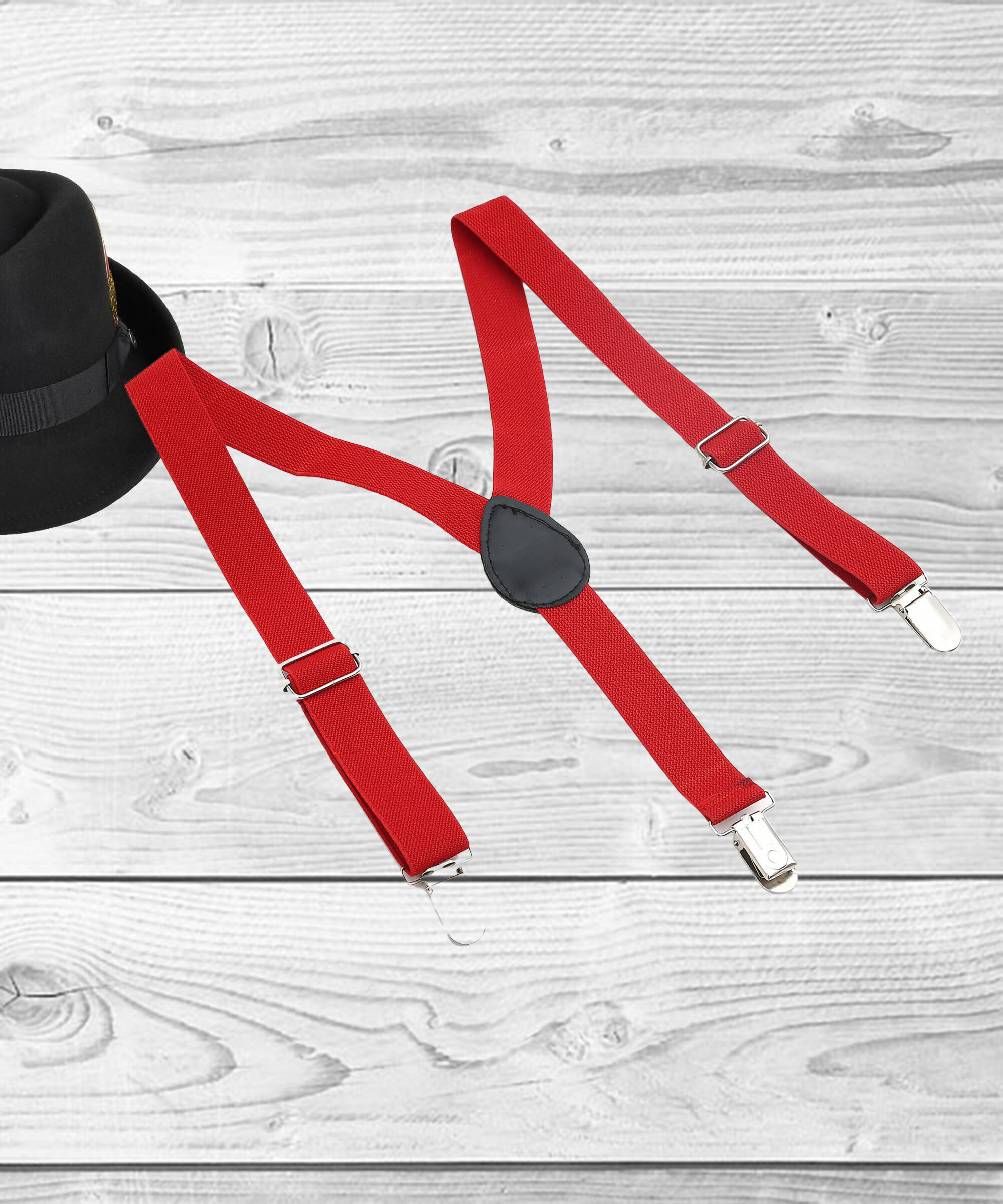 Manet Boys Solid Suspenders - Red | Grocsy