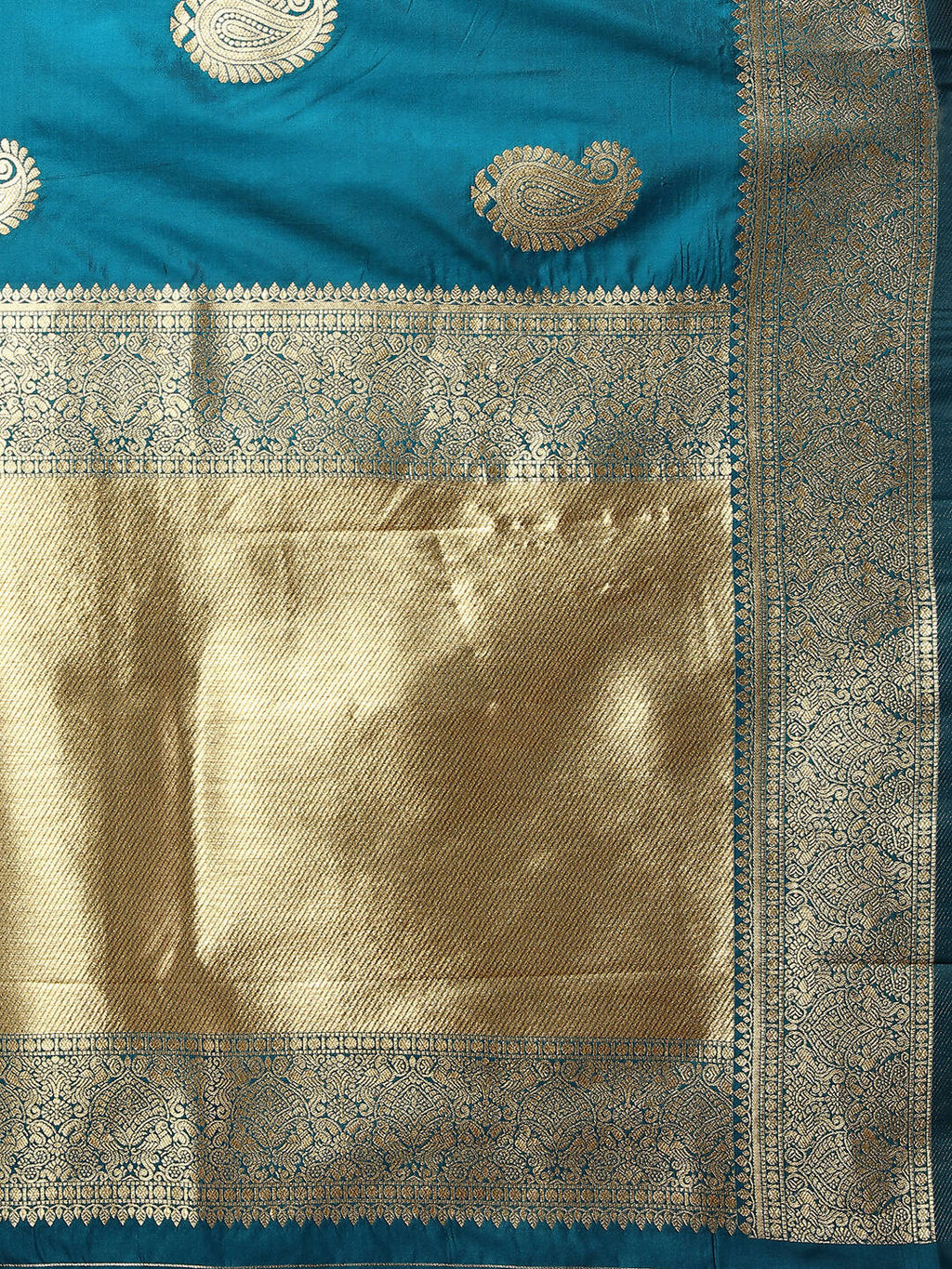Lorenvalley Fashion Rama Soft Silk Woven Design Gold Zari Weaving Saree | Grocsy