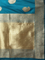 Lorenvalley Fashion Rama Soft Silk Woven Design Gold Zari Weaving Saree | Grocsy