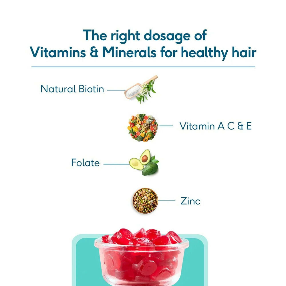 HK Vitals Hair Strength Biotin Gummies - Strawberry Flavor | Grocsy