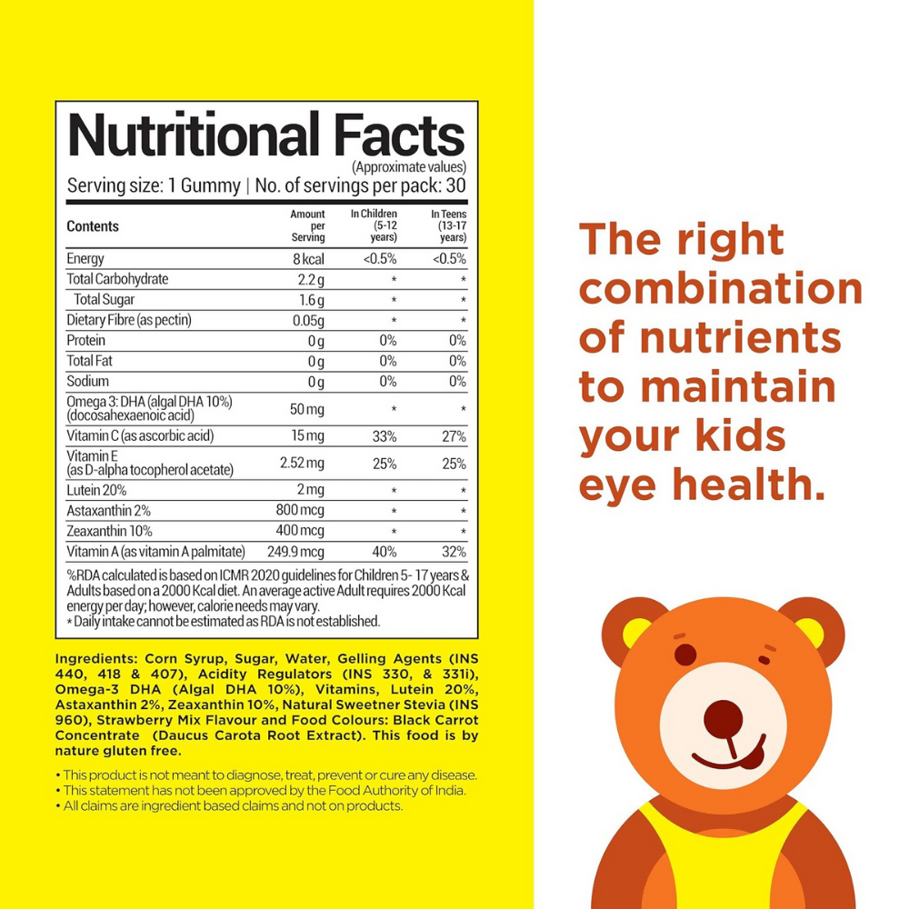 NutriBears Kids Eye Health Gummies | Grocsy