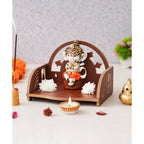 eCraftIndia Brown MDF Wooden Pooja Temple | Grocsy
