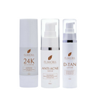 Flawora Set of D-Tan Lotion, Anti Acne Serum and Golden Glow Face Serum | Grocsy