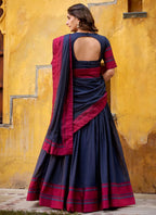 Evanik Pure Chanderi With Thread Work Lehenga Choli | Grocsy