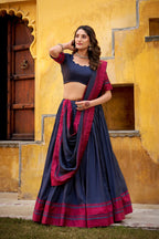 Evanik Pure Chanderi With Thread Work Lehenga Choli | Grocsy