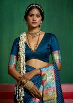 Joban Fashion Tushar Silk Blue Colored With Zari Border And Designer Pallu Saree | Grocsy