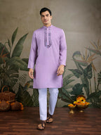 Vastranavya Dusty Pink Exclusive Viscose Rayon Festival Wear Real Mirror Work Kurta with Dupatta | Grocsy