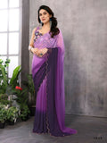 Aafreen Partywear Designer Light Purple Georgette Fancy Saree | Grocsy