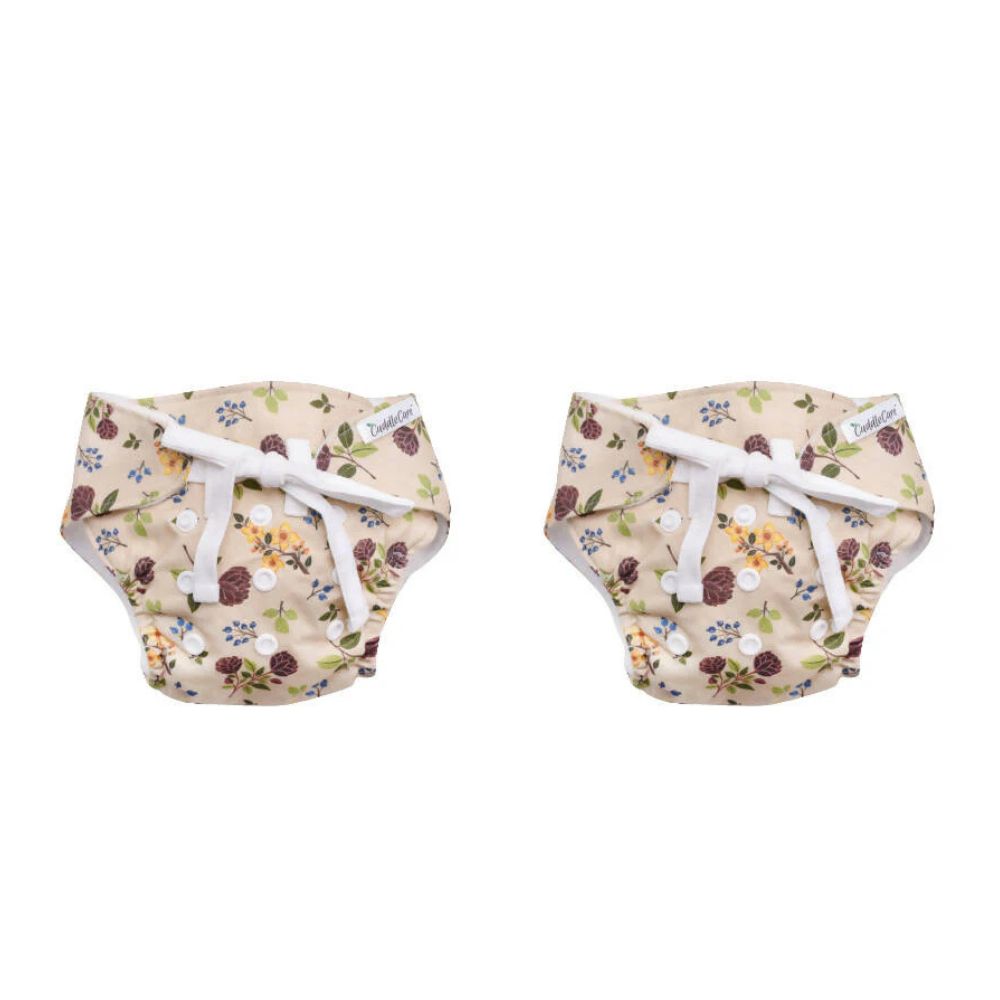 Cuddle Care Wildflower New Born Baby Diapers (Pack of 2) | Grocsy