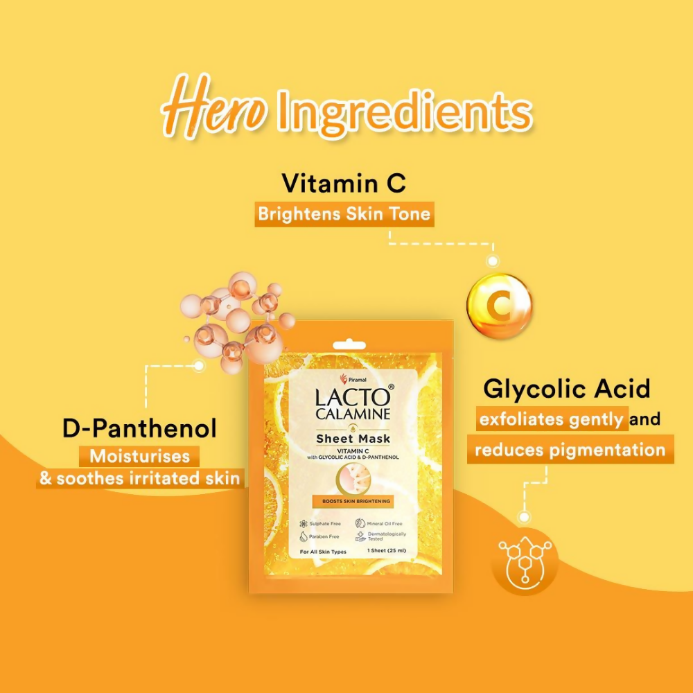 Lacto Calamine Vitamin C Face Sheet Mask | Grocsy