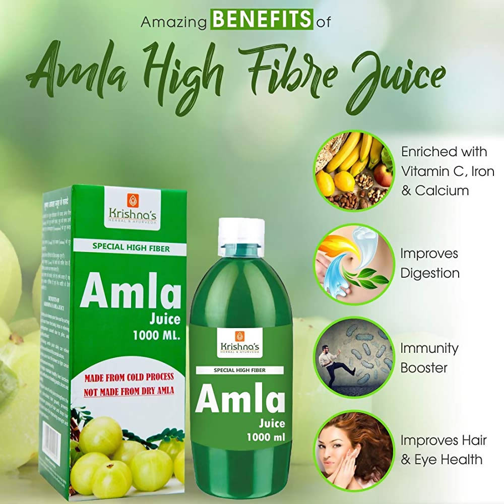 Krishna's Herbal & Ayurveda Special High Fibre Amla Juice | Grocsy