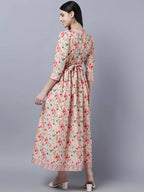 Myshka Women Multicoloured Printed Fit and Flare Ethnic Dress | Grocsy