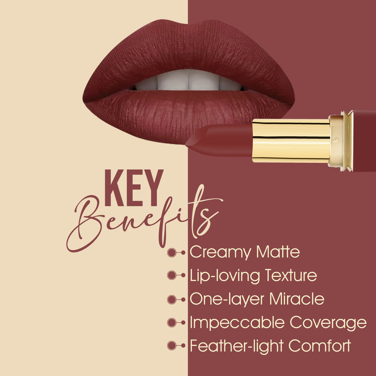 Colors Queen Nude It Creamy Matte Lipstick - Coral Kiss | Grocsy