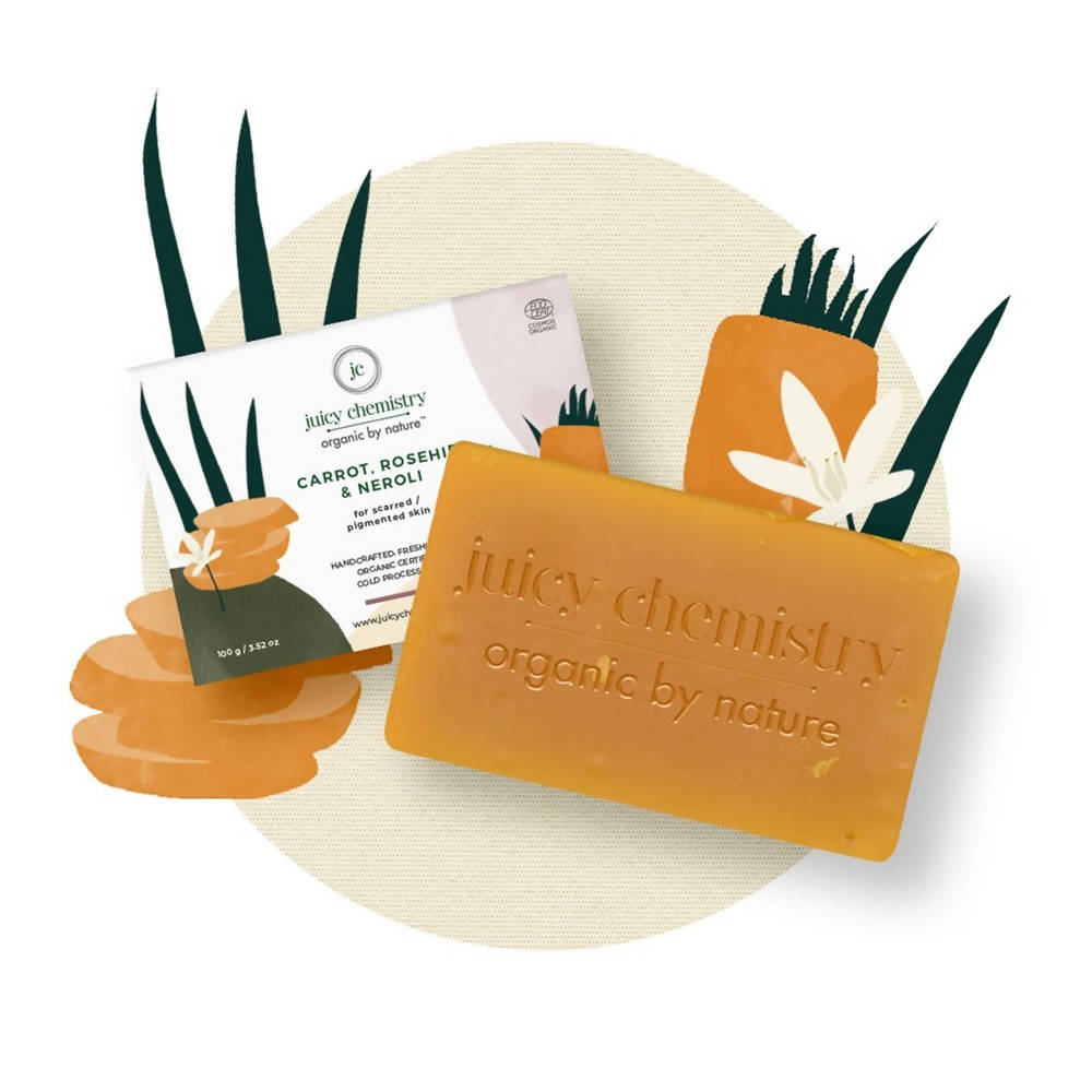 Juicy Chemistry Carrot , Rosehip & Neroli Soap For Scarred | Grocsy