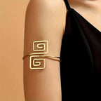 Joban Fashion Golden Alloy Fancy Spiral Cuff Armlet | Grocsy