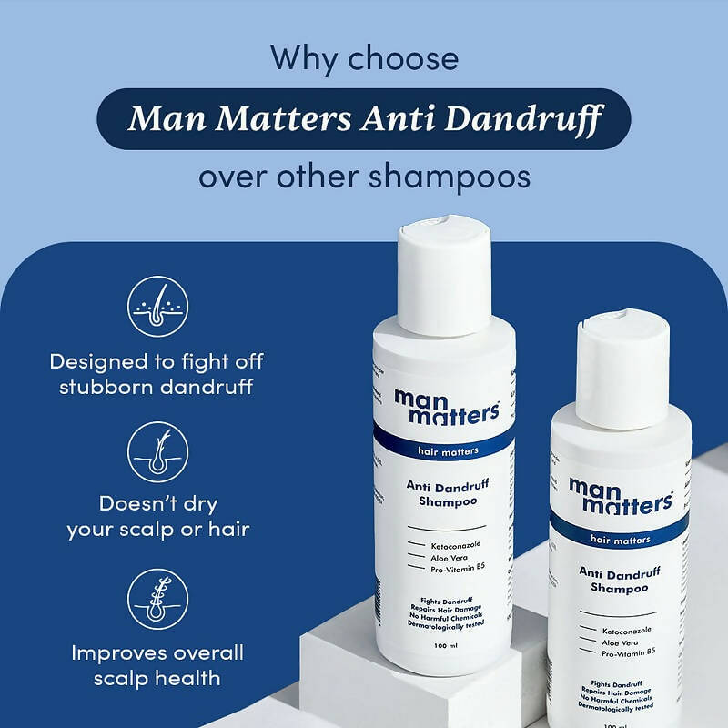 Man Matters 1% Ketoconazole Anti-Dandruff Shampoo, Reduces Itching & Dandruff | Grocsy