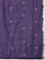 Hand Embroidered Kurta With Pant & Embroidered Dupatta, Purple - Hiral Fashion | Grocsy