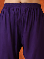 Hand Embroidered Kurta With Pant & Embroidered Dupatta, Purple - Hiral Fashion | Grocsy