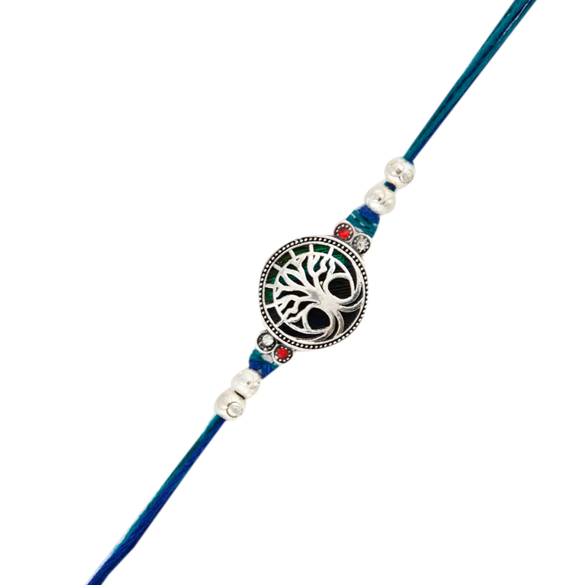 trueBrowns X Voylla Blue High Polish Beaded Thread Rakhi | Grocsy