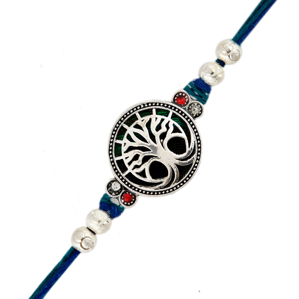 trueBrowns X Voylla Blue High Polish Beaded Thread Rakhi | Grocsy