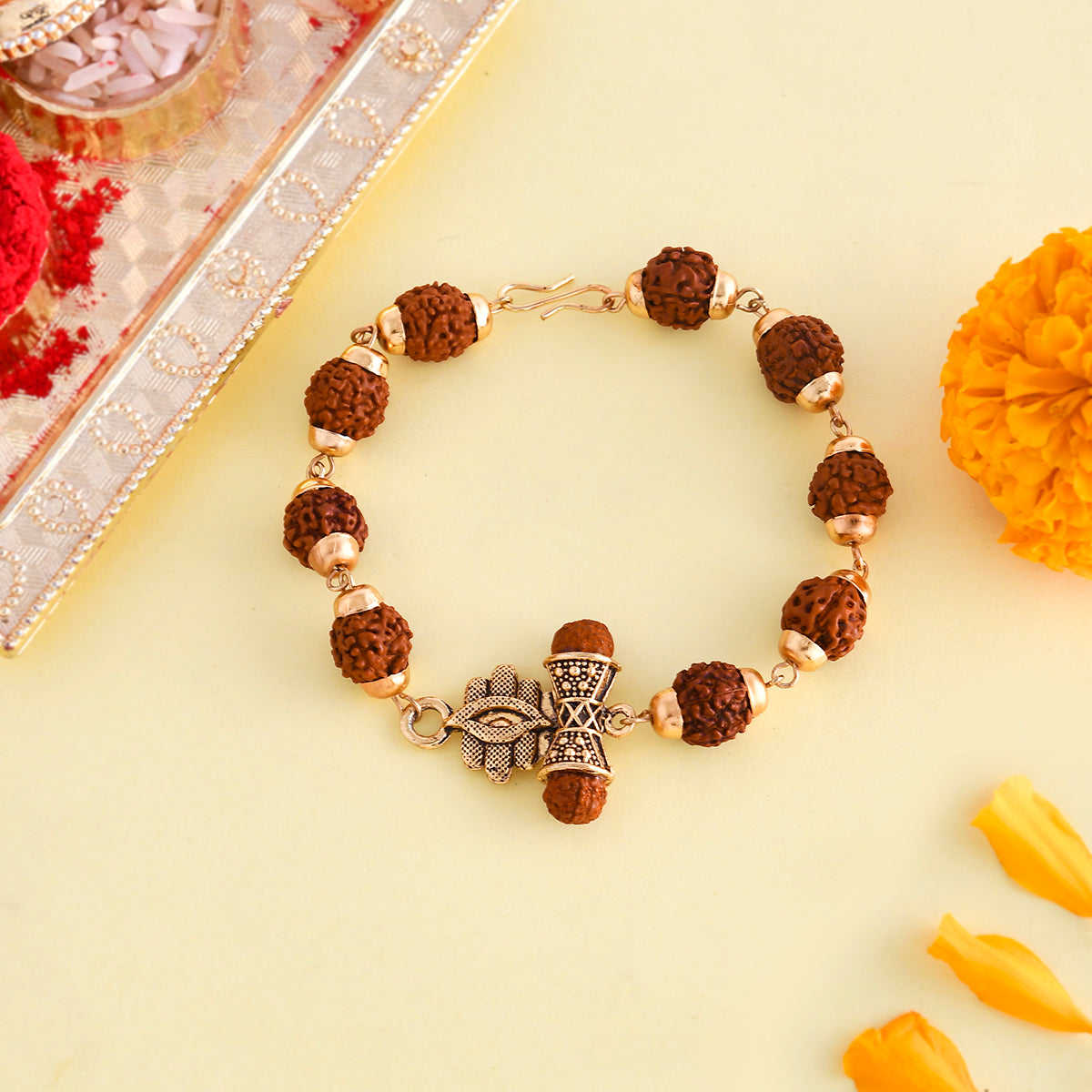 trueBrowns X Voylla Ethnic Rudraksha Beads Rakhi | Grocsy