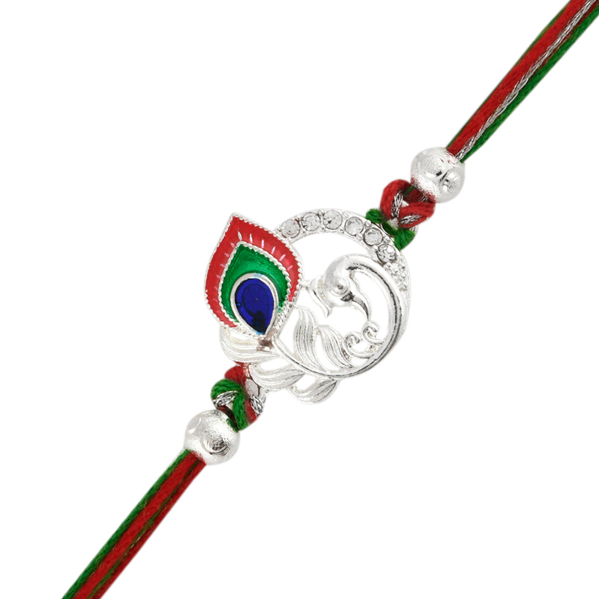 trueBrowns X Voylla Colorful Mor Pankh Thread Rakhi | Grocsy