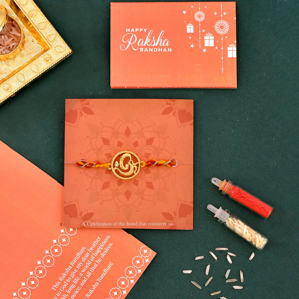 trueBrowns X Voylla Om Rudraksha Beads Thread Rakhi | Grocsy