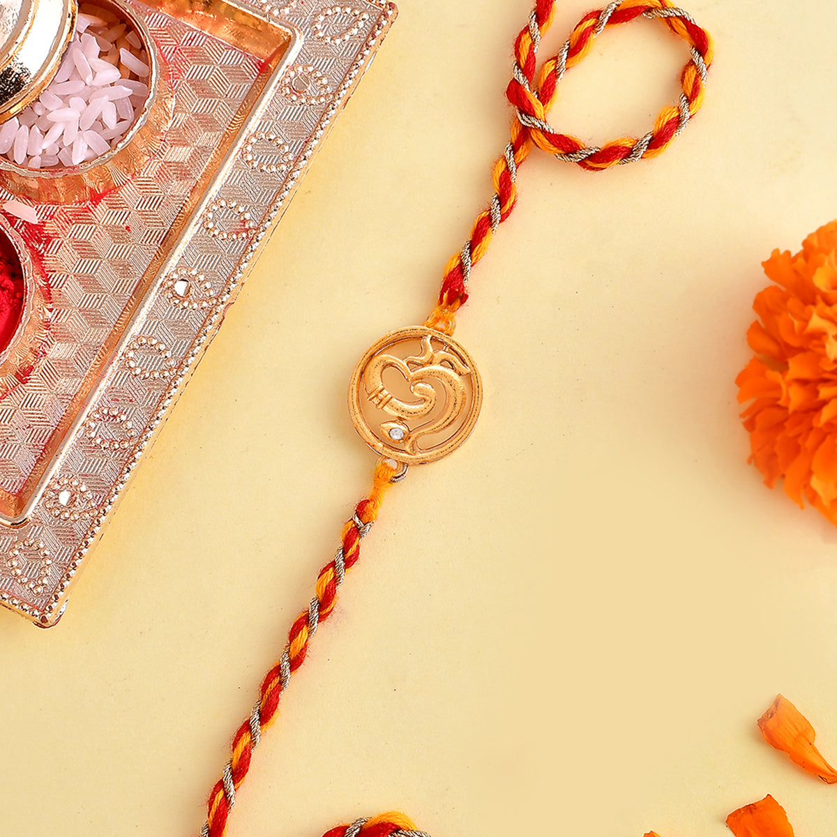 trueBrowns X Voylla Om Rudraksha Beads Thread Rakhi | Grocsy
