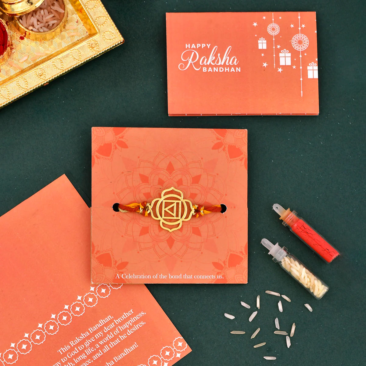 trueBrowns X Voylla High Polish Abstract Floral Motif Rakhi | Grocsy