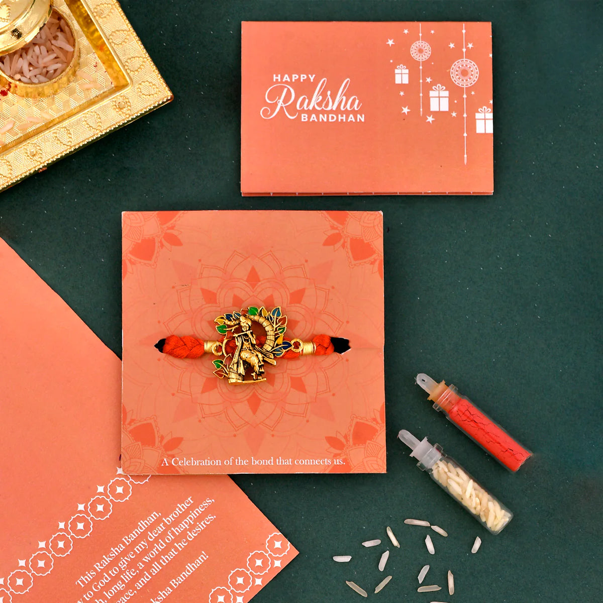trueBrowns X Voylla Colorful Radha Krishna Thread Rakhi | Grocsy