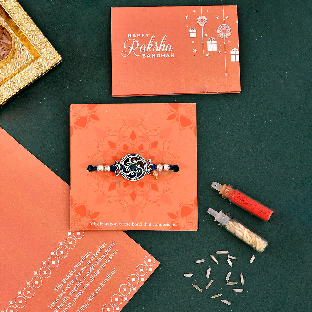 trueBrowns X Voylla Beaded Mandala Inspired Thread Rakhi | Grocsy