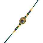 trueBrowns X Voylla Radha Krishna Peacock Feather Beaded Thread Rakhi | Grocsy