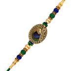 trueBrowns X Voylla Radha Krishna Peacock Feather Beaded Thread Rakhi | Grocsy