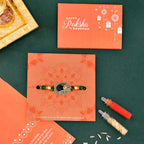 trueBrowns X Voylla Radha Krishna Peacock Feather Beaded Thread Rakhi | Grocsy