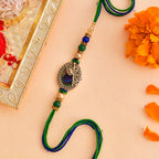 trueBrowns X Voylla Radha Krishna Peacock Feather Beaded Thread Rakhi | Grocsy
