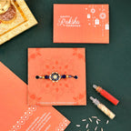 trueBrowns X Voylla Ethnic Studded Blue Thread Rakhi | Grocsy