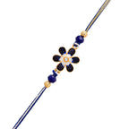 trueBrowns X Voylla Ethnic Floral Motif Blue Thread Rakhi | Grocsy