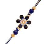 trueBrowns X Voylla Ethnic Floral Motif Blue Thread Rakhi | Grocsy